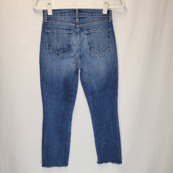 L'Agence Women's Size 25 Jeans High Rise Cropped Slim Raw Hem - Picture 2 of 6